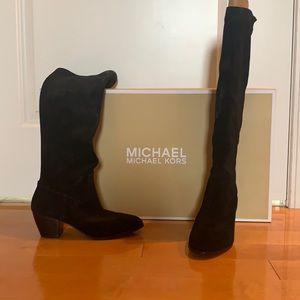 Michael Kors Black Suede Pull-On Boots